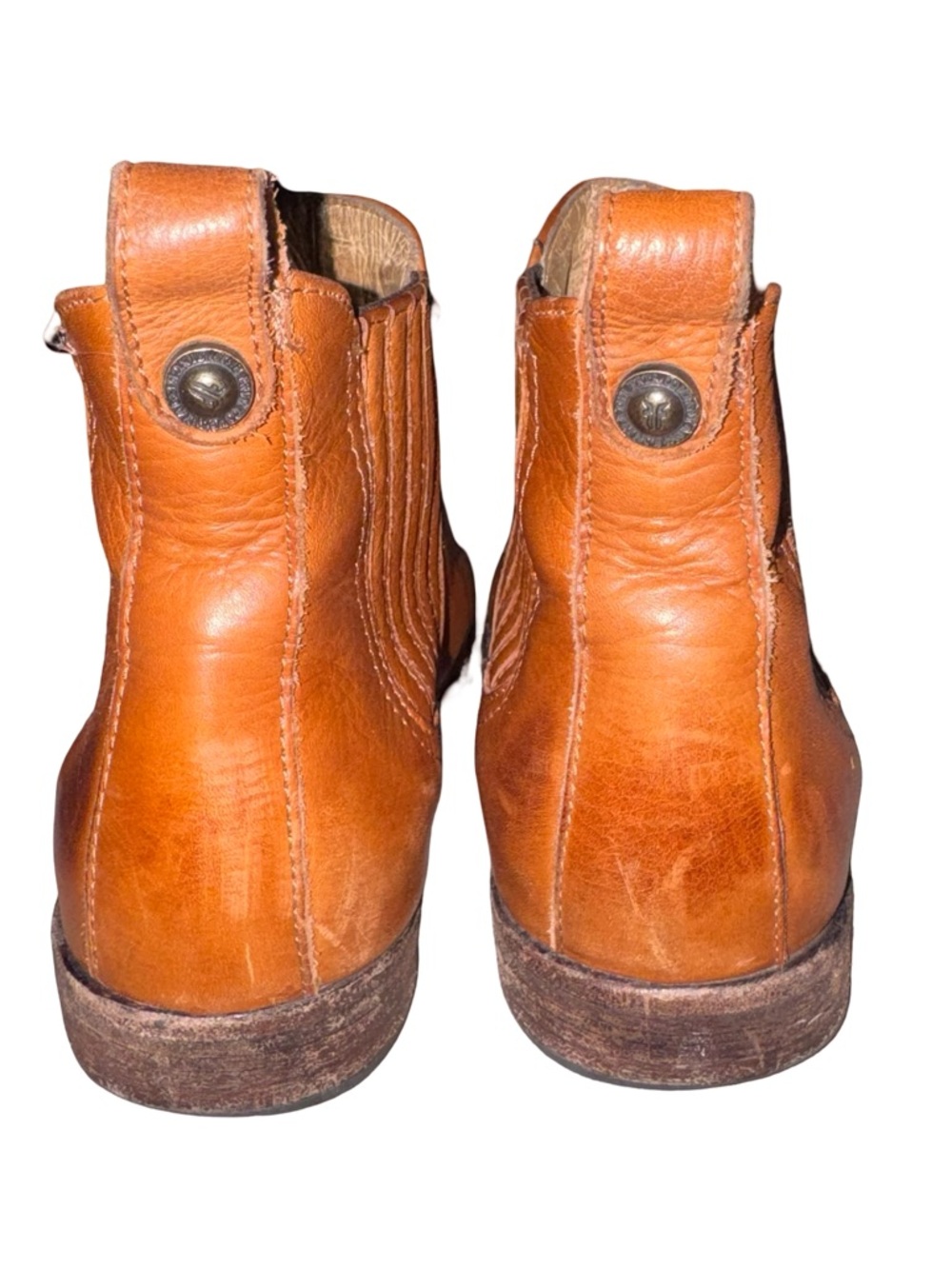 Frye Size 8.5 Cognac Leather Chelsea Ankle Boots Western Minimalist boho - Picture 4 of 8